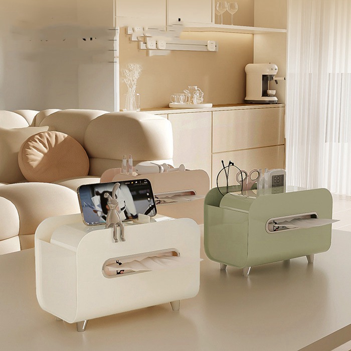 ティッシュケース 多機能 小物収納 スマホスタンド ティッシュボックス ケース |  | 03