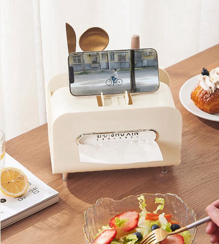 ティッシュケース 多機能 小物収納 スマホスタンド ティッシュボックス ケース |  | 08