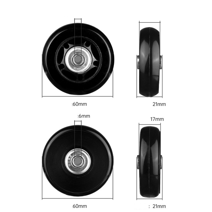 スーツケース タイヤ 4個セット 50mm 54mm 60mm 64mm 車輪修理 交換 キット キャリーケース 交換 取り換えキャスター |  | 04
