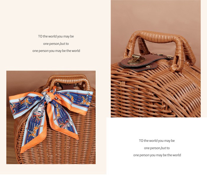 カゴバッグ 丸型 バスケット かごバスケット ピクニックバスケット 籠バッグ ピクニック バスケット 持ち手 洗える |  | 07