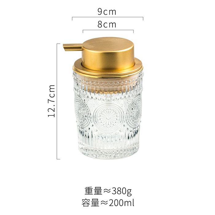 ソープディスペンサー ガラス ポンプボトル 高見え きれいめ 高級感 手動 泡 |  | 01