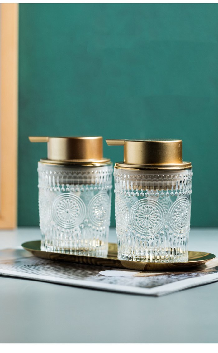 ソープディスペンサー ガラス ポンプボトル 高見え きれいめ 高級感 手動 泡 |  | 04