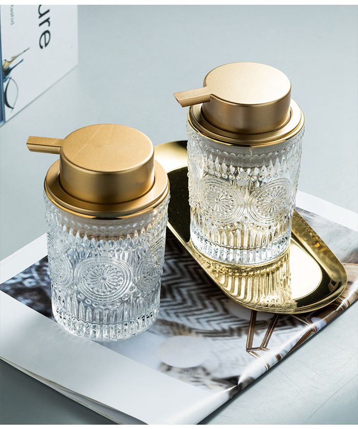 ソープディスペンサー ガラス ポンプボトル 高見え きれいめ 高級感 手動 泡 |  | 05