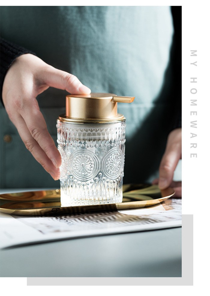 ソープディスペンサー ガラス ポンプボトル 高見え きれいめ 高級感 手動 泡 |  | 06