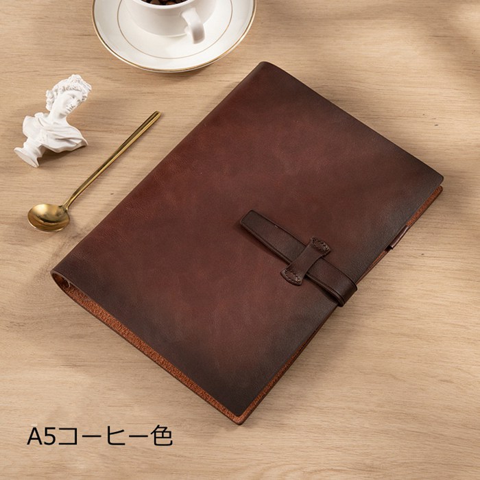本革 システム手帳 A5 6穴 高級 リング手帳 リフィル ノート レザー