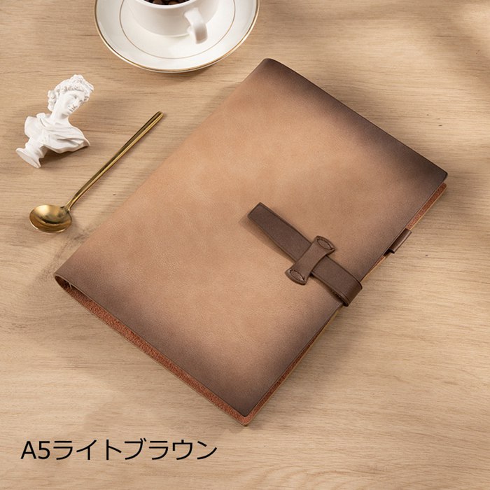 本革 システム手帳 A5 6穴 高級 リング手帳 リフィル ノート レザーカバー 手帳カバー |  | 03