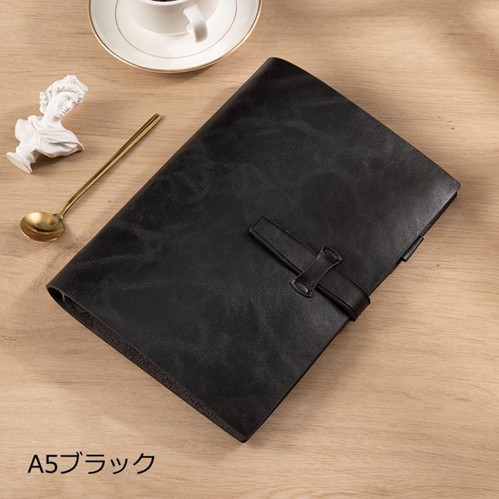 本革 システム手帳 A5 6穴 高級 リング手帳 リフィル ノート レザーカバー 手帳カバー |  | 04