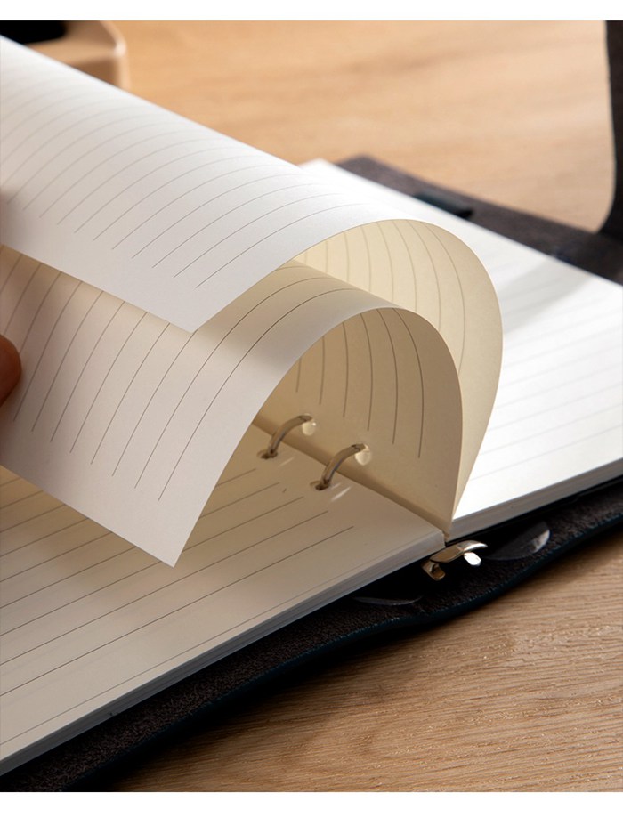 本革 システム手帳 A5 6穴 高級 リング手帳 リフィル ノート レザーカバー 手帳カバー |  | 08