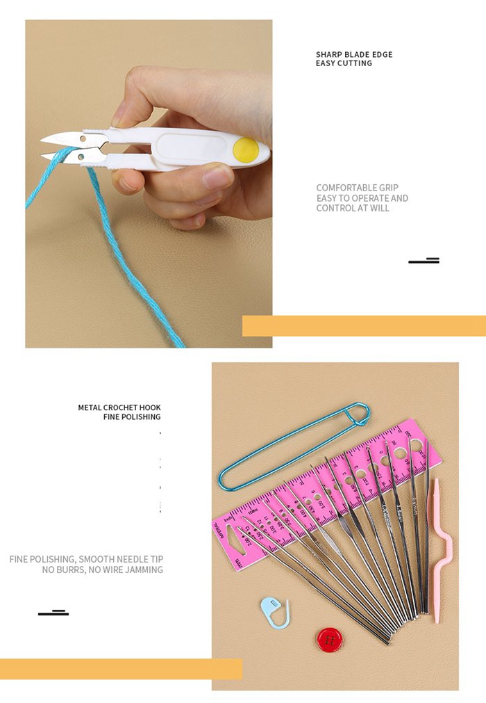 裁縫道具 かぎ編み初心者キット 56 PCS 初心者向け かぎ針編み スターターキット |  | 08