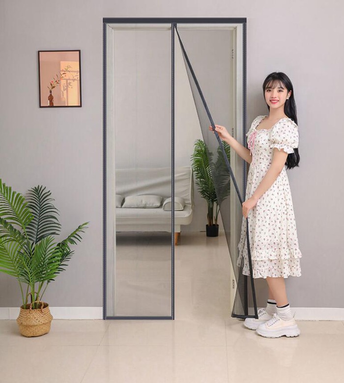 玄関網戸 カーテン網戸 マグネット式 通気 夏 エコ カーテン 蚊帳カーテン ドア用網戸 玄関部屋 風通し 暑さ対策 |  | 01