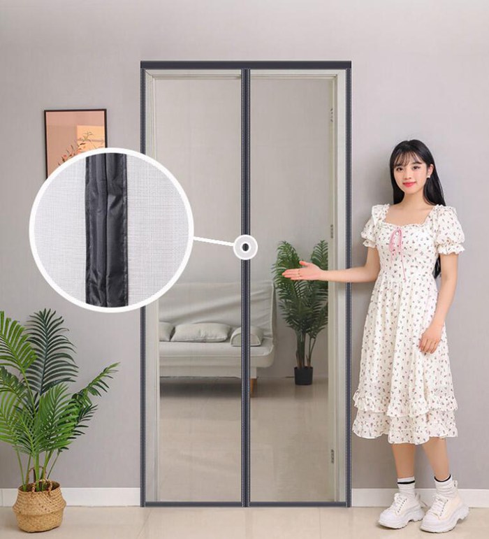 玄関網戸 カーテン網戸 マグネット式 通気 夏 エコ カーテン 蚊帳カーテン ドア用網戸 玄関部屋 風通し 暑さ対策 |  | 02