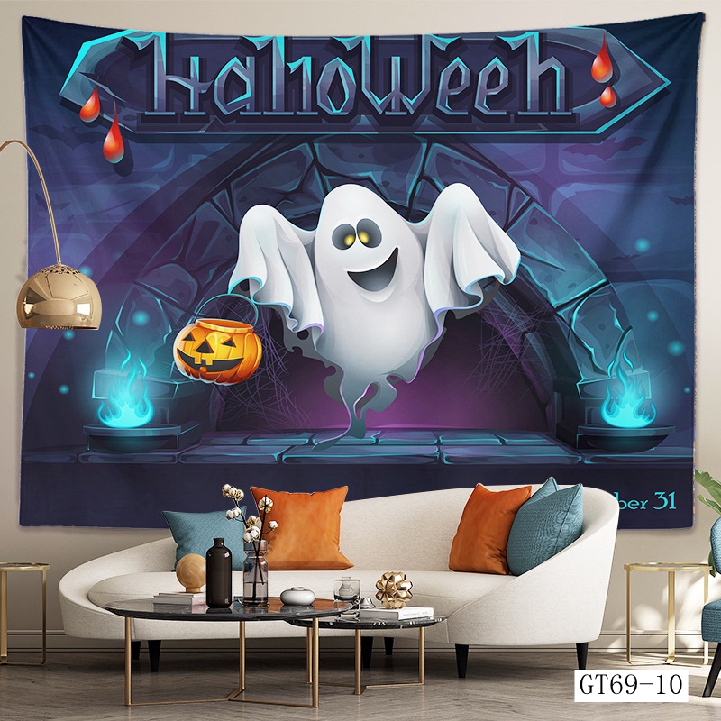 ハロウィン タペストリー 場所を取らない 大判130×150cm 壁掛け 1枚 大人気 飾り付け 装飾 パーティー 学園祭 文化祭 ハロウィンの準備はお早めに |  | 10