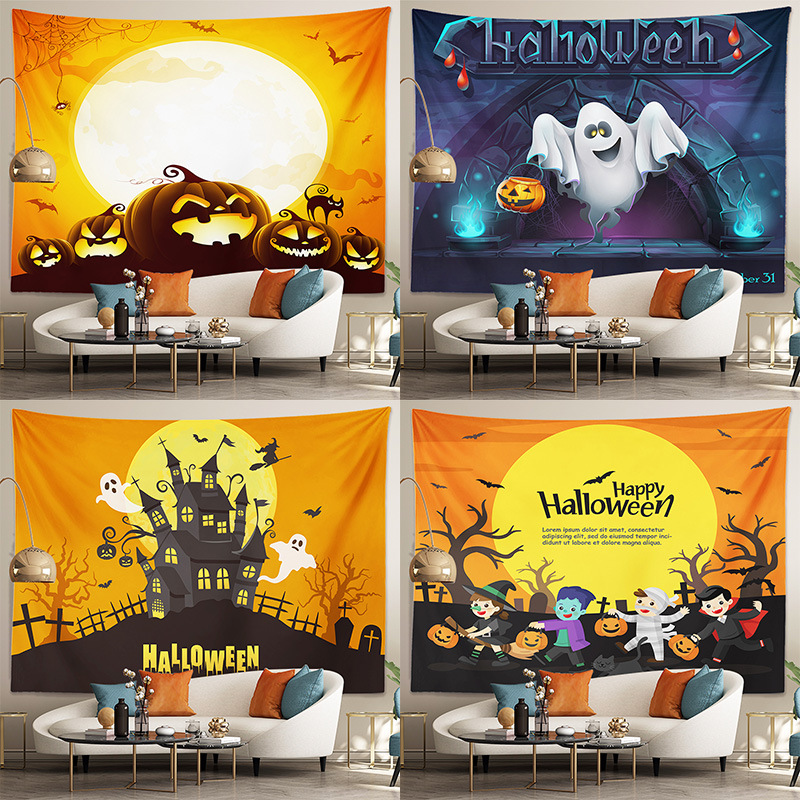 ハロウィン タペストリー 場所を取らない 大判130×150cm 壁掛け 1枚 大人気 飾り付け 装飾 パーティー 学園祭 文化祭 ハロウィンの準備はお早めに |  | 11