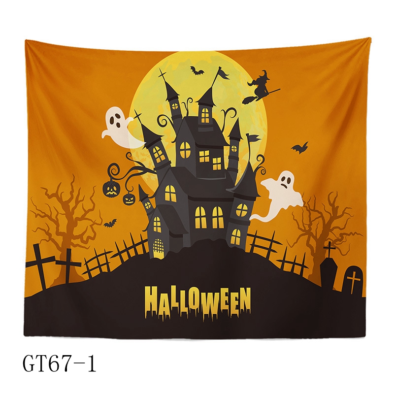 ハロウィン タペストリー 場所を取らない 大判130×150cm 壁掛け 1枚 大人気 飾り付け 装飾 パーティー 学園祭 文化祭 ハロウィンの準備はお早めに |  | 01