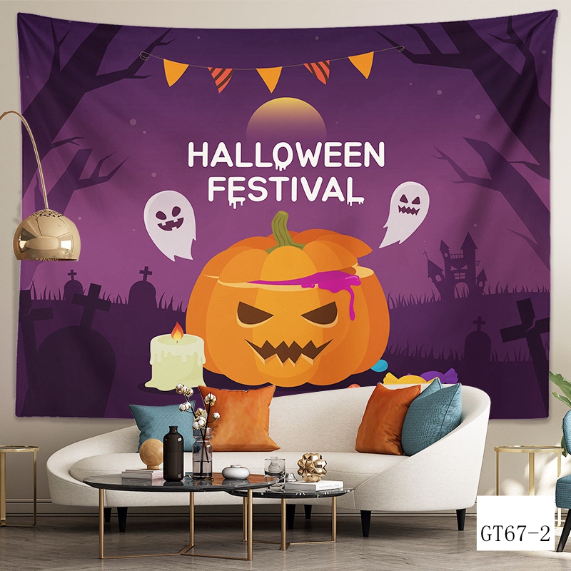ハロウィン タペストリー 場所を取らない 大判130×150cm 壁掛け 1枚 大人気 飾り付け 装飾 パーティー 学園祭 文化祭 ハロウィンの準備はお早めに |  | 02