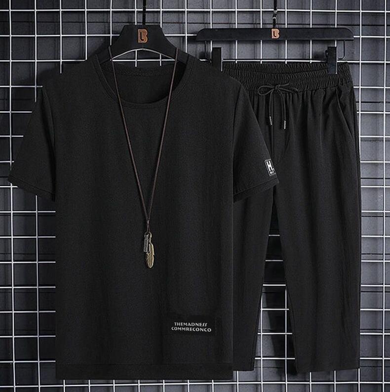 セットアップ メンズ 上下セット 半袖 7分丈ズボン トップス ハーフパンツ ボトムス 接触冷感 涼しい |  | 02