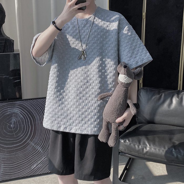 Tシャツ メンズ カットソー ワッフル生地 クルーネック 丸首 半袖Tシャツ 半袖 トップス 通学 通勤 おしゃれ カジュアル |  | 14