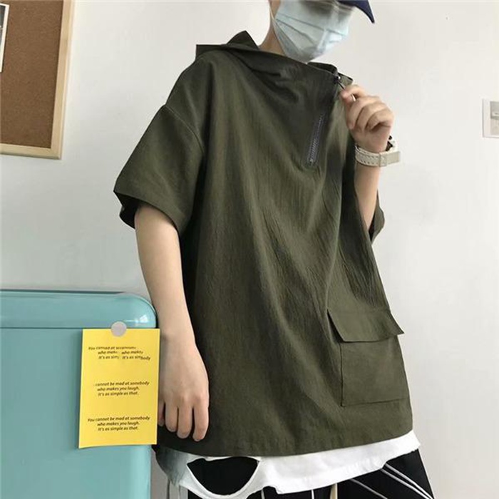 半袖パーカー メンズ 夏服 プルオーバー フード付き トップス カジュアル シンプル ゆったり 無地 おしゃれ 通学 通勤 お兄系 |  | 13