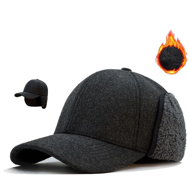 耳当て付き帽子 ビッグサイズ 大きいサイズ 59-62cm キャップ 深め 大きめ 裏起毛 帽子 ウール混 レディース メンズ |  | 05