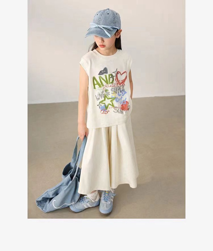 キッズ 夏 女の子 セットアップ 上下セット キッズ 可愛い  袖なし タンクトップ ワイドパンツ 涼しい 子供服 おしゃれ |  | 05