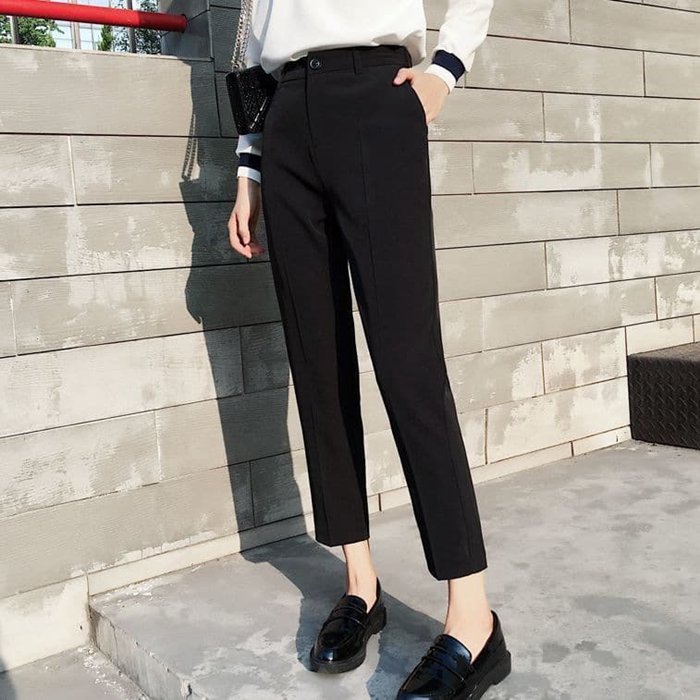 テーパードパンツ レディース 【9分丈&ロング丈の2type選べる】 九分丈 アンクルパンツ スラックス ロング丈 ストレッチ 美脚 |  | 03