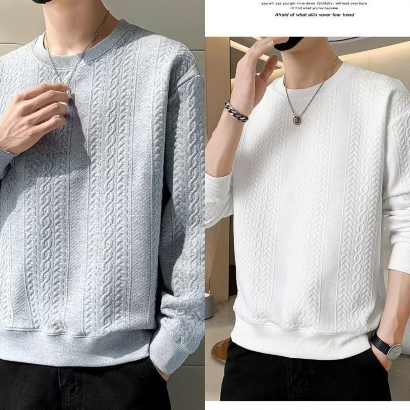 トレーナー 長袖 メンズ ケーブル柄 クールネック おしゃれ トップス 大きいサイズ スウェット カジュアル 無地 春 秋 トレーナー 冬 ファッショ |  | 02