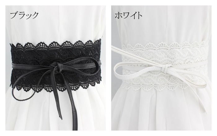 サッシュベルト レディース 太ベルト レース リボン コルセットベルト ?び ワイドベルト 太い ウエストマーク 腰 ?見え 着痩 |  | 03