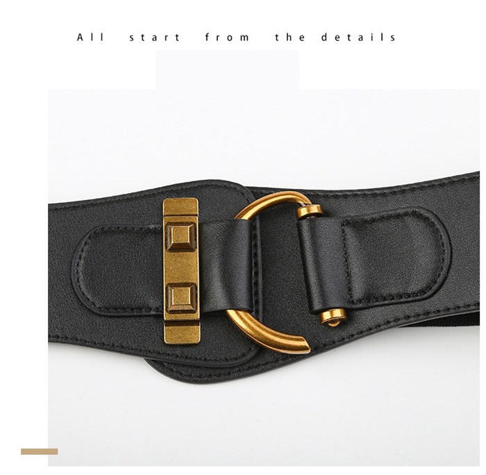 着痩せ ベルト レディース メリハリ 太ベルト リングベルト 太め フェイクレザー PUレザー ゴムベルト サッシュベルト 太い ス |  | 09