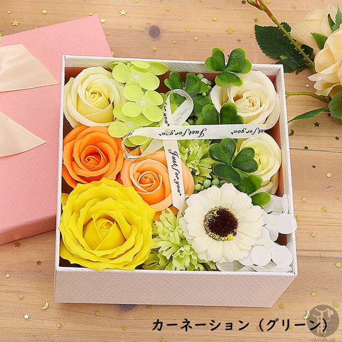 ソープフラワー バレンタインデー ホワイトデー 母の日 スクエアボックス ギフト バラ 花 ハート形ボックス 石鹸 香り フラワーソープ せっけん |  | 06