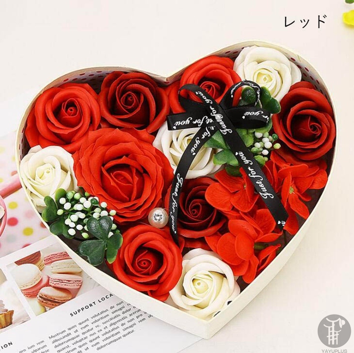 ソープフラワー バレンタインデー ホワイトデー 母の日 スクエアボックス ギフト バラ 花 ハート形ボックス 石鹸 香り フラワーソープ せっけん |  | 07