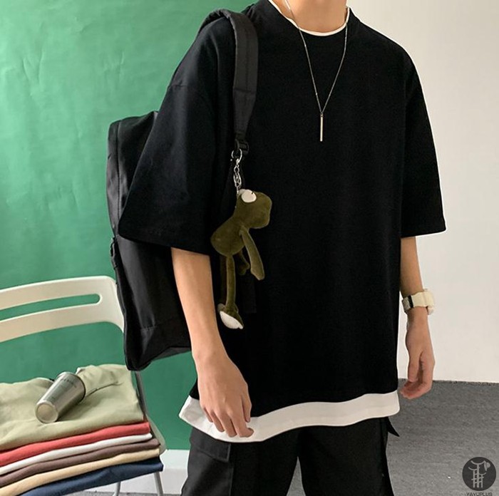 Tシャツ メンズ 重ね着風 半袖Tシャツ トップス クルーネック 半袖 ティーシャツ カジュアル おしゃれ ファッション 夏 代引不可 |  | 03