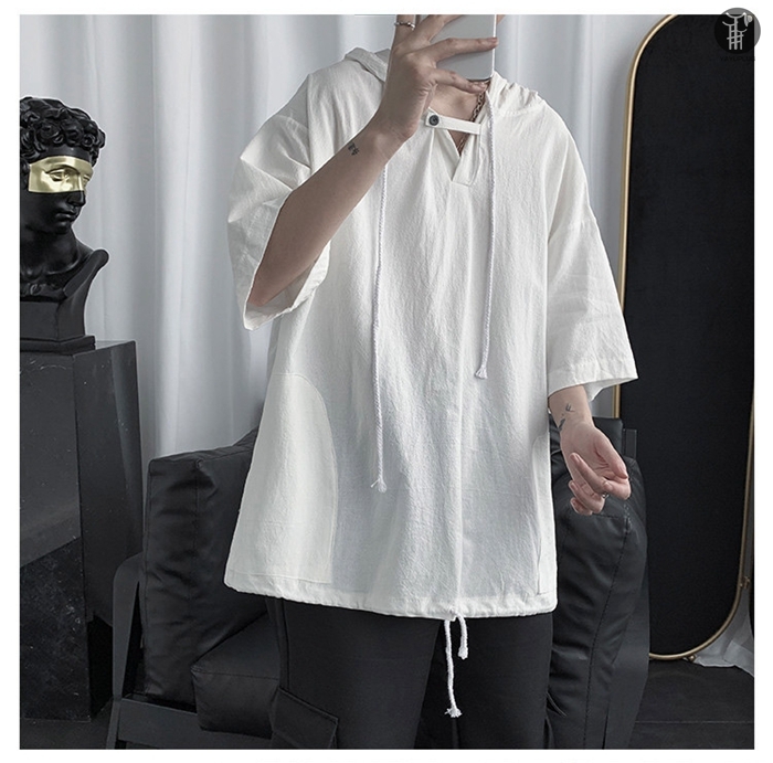 パーカー 半袖パーカー プルオーバー メンズ ゆったり パーカ トップス 無地 トップス カットソー 半袖 肌触り 部屋着 ルームウェア |  | 02