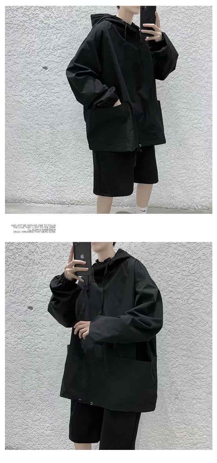 パーカー  ボリュームネック ポケット付き ゆったり 大きいサイズ 無地 ウィンドブレーカー メンズ マウンテンパーカー お |  | 08