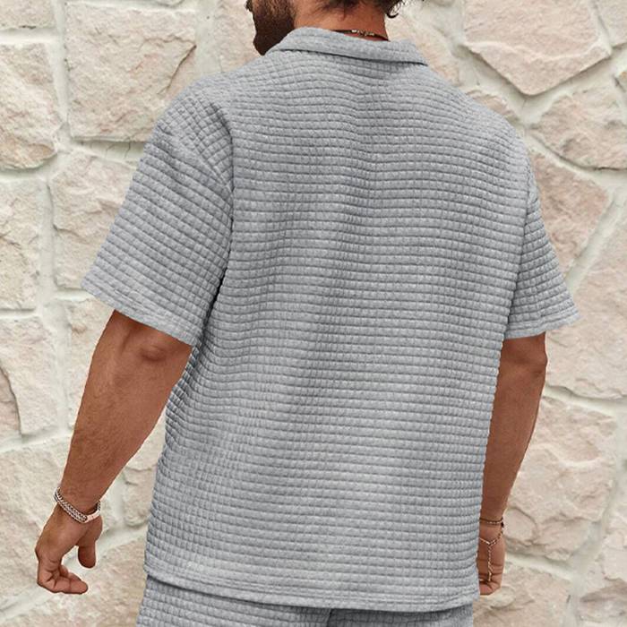 ゴルフウェア メンズ tシャツ ゴルフ半袖 ハーフジップ ワッフル