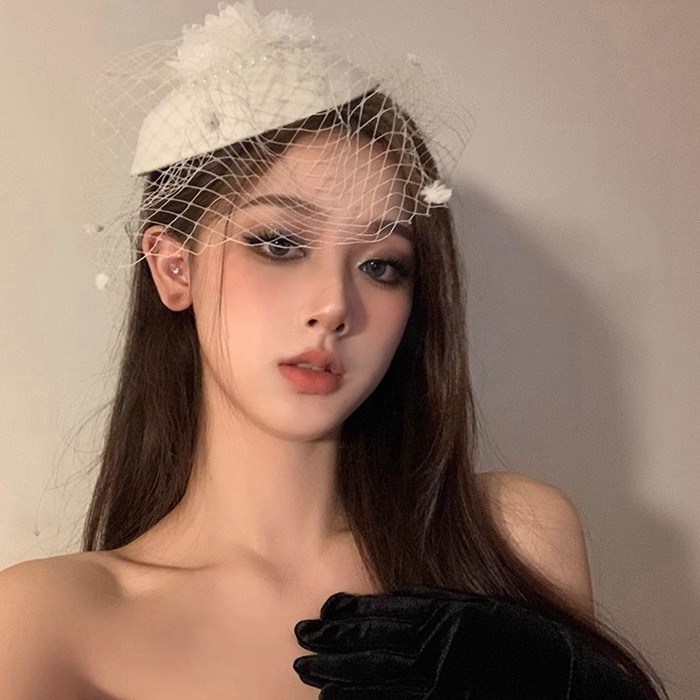 カクテル帽 パール付き トークハット フォーマル ウェディングヘッドドレス 髪飾り 冠婚葬祭 ミニハット ア |  | 02