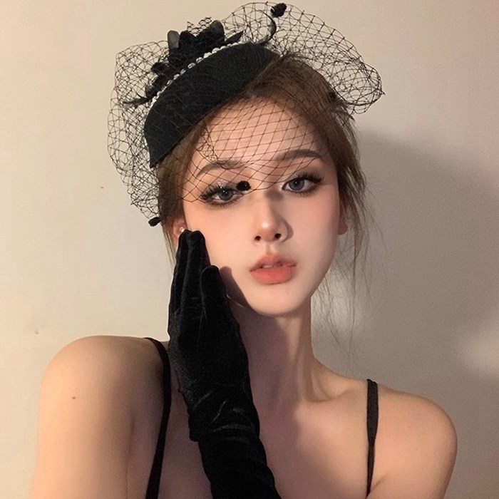 カクテル帽 パール付き トークハット フォーマル ウェディングヘッドドレス 髪飾り 冠婚葬祭 ミニハット ア |  | 01