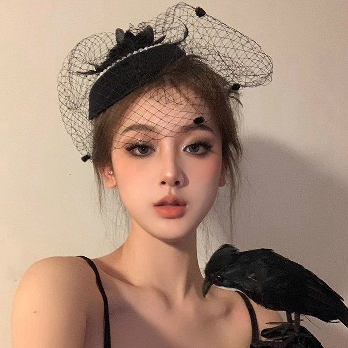 カクテル帽 パール付き トークハット フォーマル ウェディングヘッドドレス 髪飾り 冠婚葬祭 ミニハット ア |  | 04