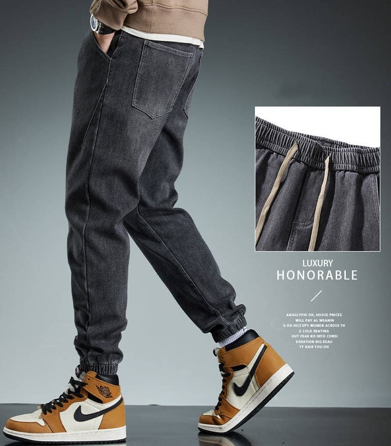 【裏起毛】 デニム テーパードパンツ メンズ 厚手 防寒 ジョガーパンツ ウエストゴム デニムパンツ ジーンズ パンツ 秋 冬 |  | 14