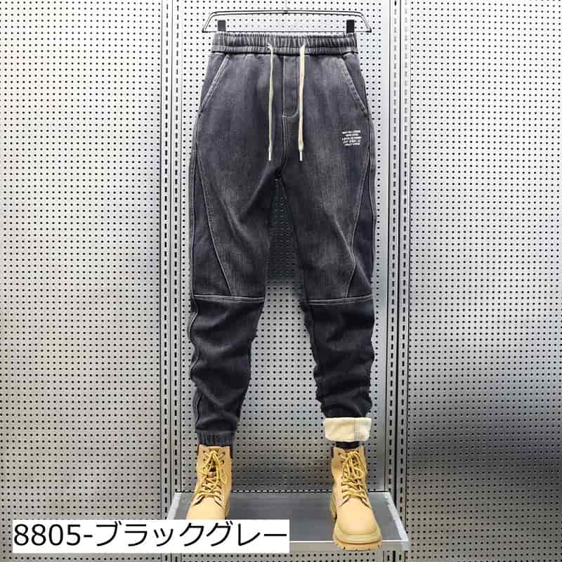 【裏起毛】 デニム テーパードパンツ メンズ 厚手 防寒 ジョガーパンツ ウエストゴム デニムパンツ ジーンズ パンツ 秋 冬 |  | 04