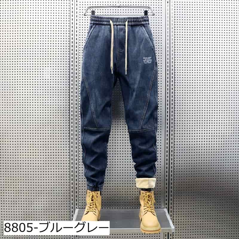 【裏起毛】 デニム テーパードパンツ メンズ 厚手 防寒 ジョガーパンツ ウエストゴム デニムパンツ ジーンズ パンツ 秋 冬 |  | 05