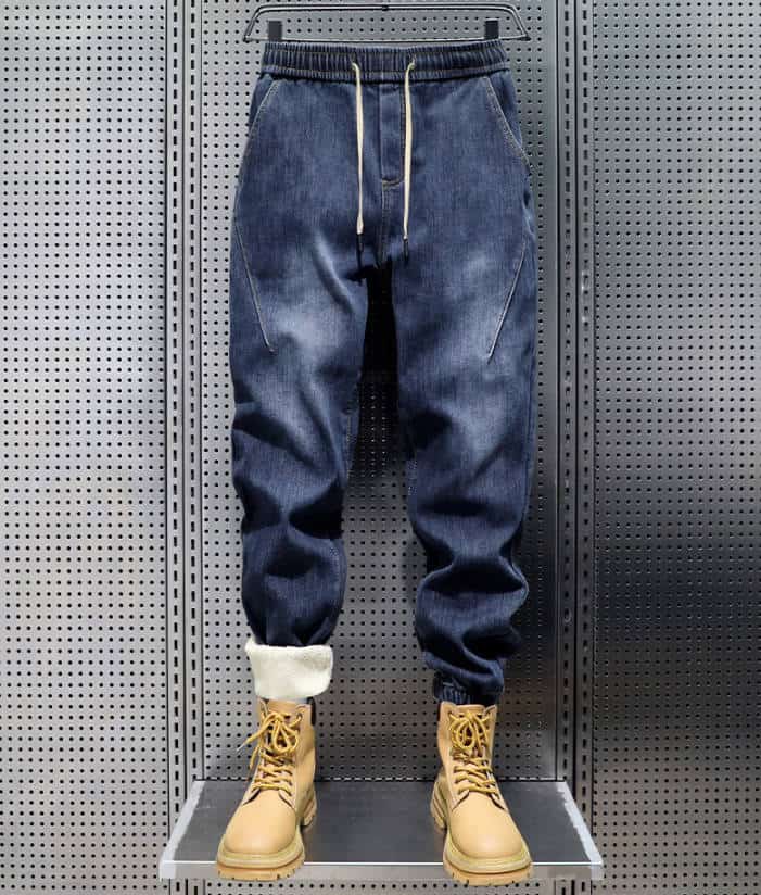 【裏起毛】 デニム テーパードパンツ メンズ 厚手 防寒 ジョガーパンツ ウエストゴム デニムパンツ ジーンズ パンツ 秋 冬 |  | 09
