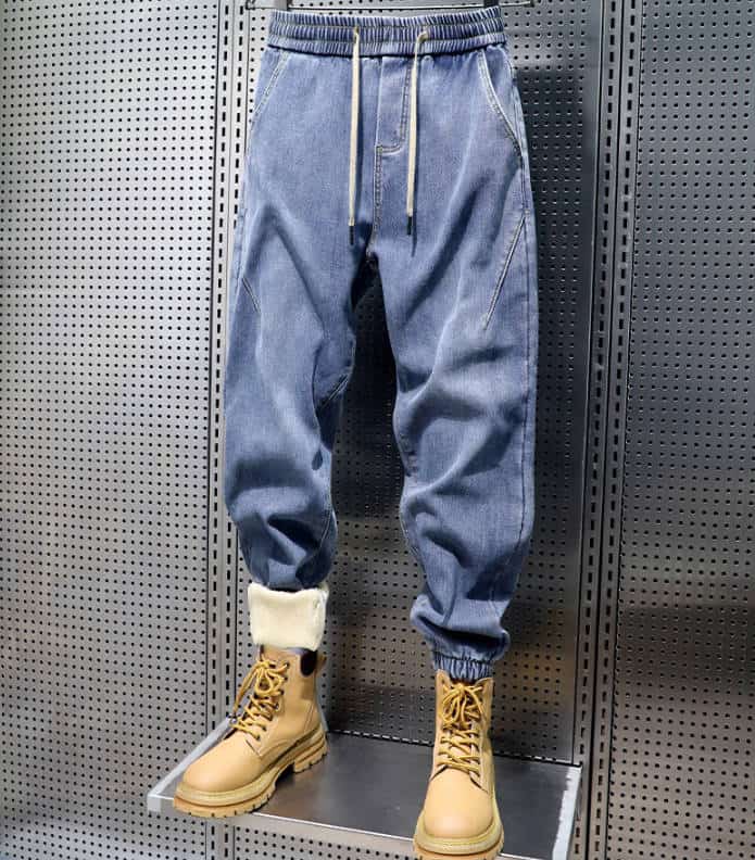 【裏起毛】 デニム テーパードパンツ メンズ 厚手 防寒 ジョガーパンツ ウエストゴム デニムパンツ ジーンズ パンツ 秋 冬 |  | 11