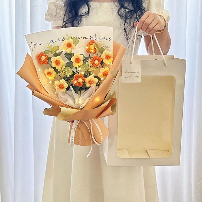 枯れない花 母の日 ニットブーケ 手作り花 ニット フラワー かぎ針編み ミニブーケ 子供 花束 可愛い |  | 01