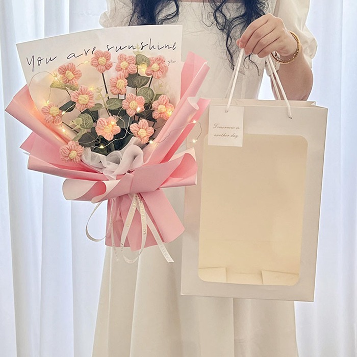 枯れない花 母の日 ニットブーケ 手作り花 ニット フラワー かぎ針編み ミニブーケ 子供 花束 可愛い |  | 02