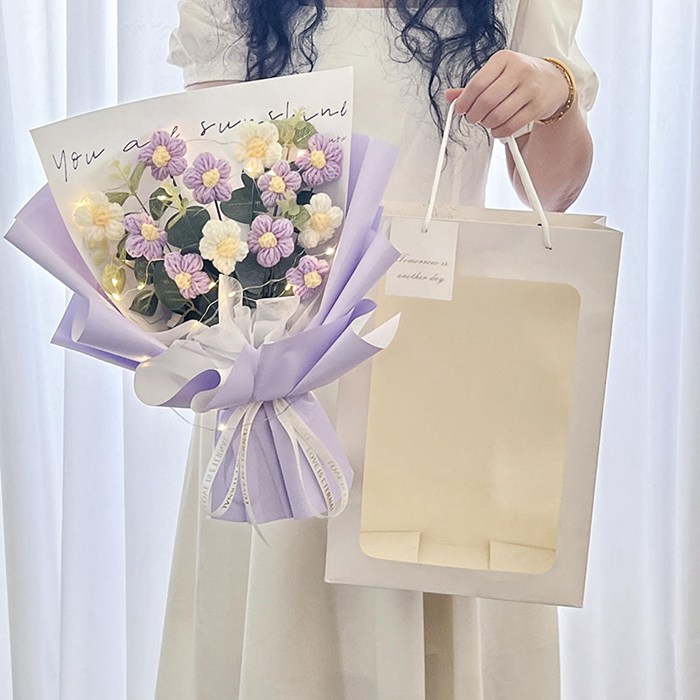 枯れない花 母の日 ニットブーケ 手作り花 ニット フラワー かぎ針編み ミニブーケ 子供 花束 可愛い |  | 04