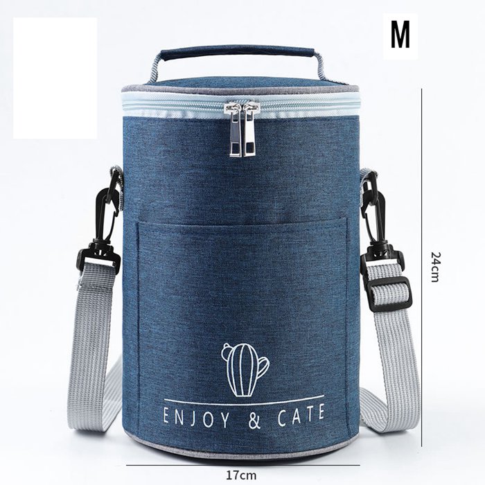 ランチバッグ お弁当入れ お弁当袋 ランチボックス 男女兼用 保冷バッグ 手提げ 肩掛け 円柱 弁当袋 弁当 保温 保冷 袋 |  | 10