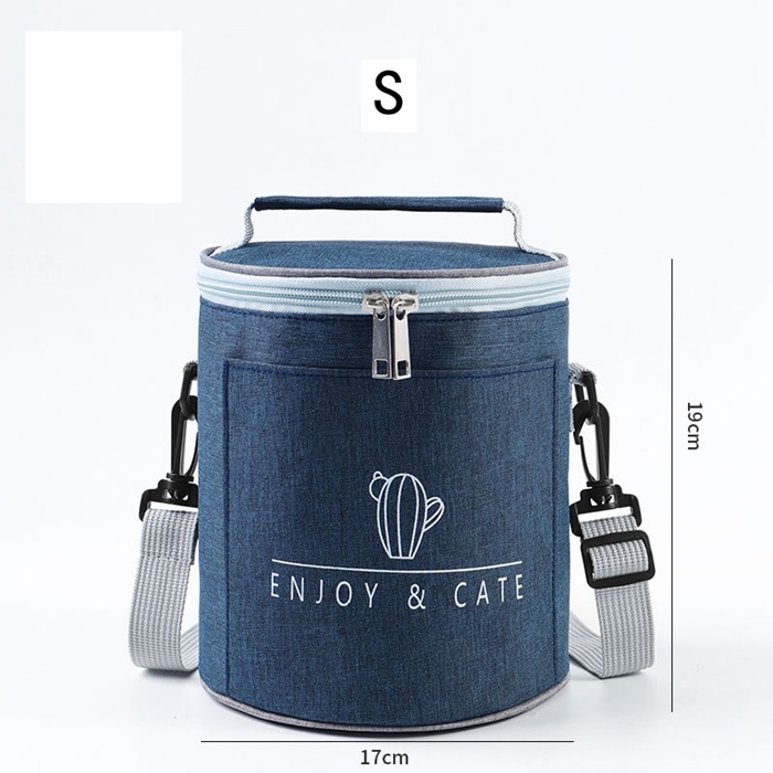 ランチバッグ お弁当入れ お弁当袋 ランチボックス 男女兼用 保冷バッグ 手提げ 肩掛け 円柱 弁当袋 弁当 保温 保冷 袋 |  | 01