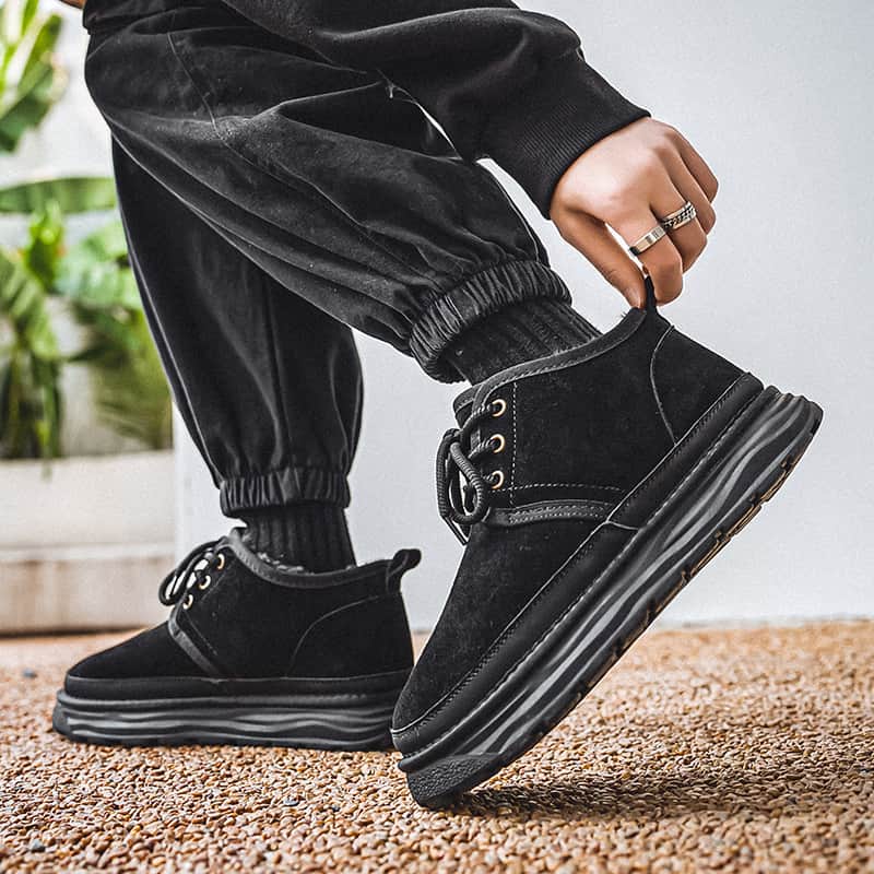 スノーブーツ メンズ 秋冬 ボア裏地 保温 ミドルカット ショートブーツ スエード 厚手スニーカー 冬靴 トレッキングシュー |  | 03
