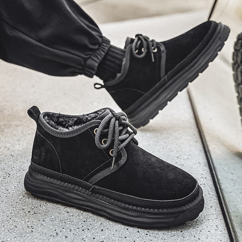 スノーブーツ メンズ 秋冬 ボア裏地 保温 ミドルカット ショートブーツ スエード 厚手スニーカー 冬靴 トレッキングシュー |  | 02