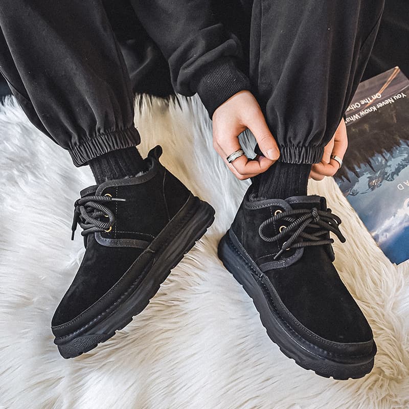 スノーブーツ メンズ 秋冬 ボア裏地 保温 ミドルカット ショートブーツ スエード 厚手スニーカー 冬靴 トレッキングシュー |  | 06